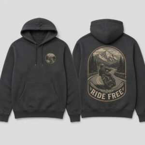 Bike Rider Hoodie printed hoodie, front and back