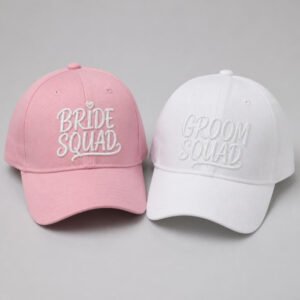 Bride and Groom Squad Caps