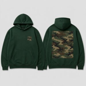 Camo Pattern Hoodie printed hoodie, front and back