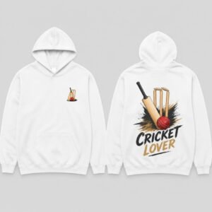 Cricket Lover Hoodie printed hoodie, front and back