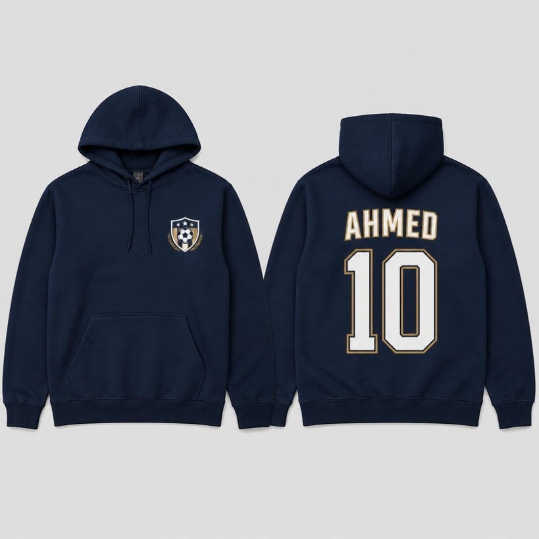 Custom Football Jersey Hoodie printed hoodie, front and back