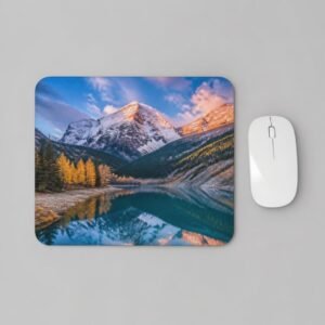 Mouse pad printed with a mountain photo