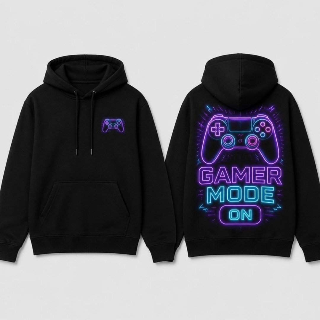 Gamer Mode On Hoodie printed hoodie, front and back