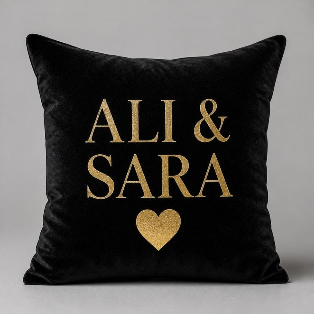 Golden Text Cushion