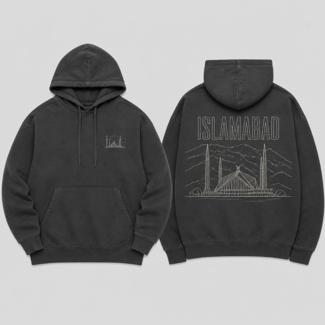 Islamabad City Hoodie printed hoodie, front and back