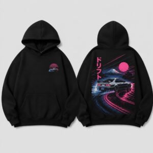 JDM Car Culture Hoodie printed hoodie, front and back