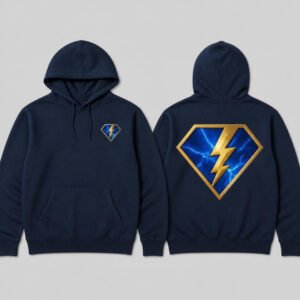 Lightning Hero Emblem Hoodie printed hoodie, front and back