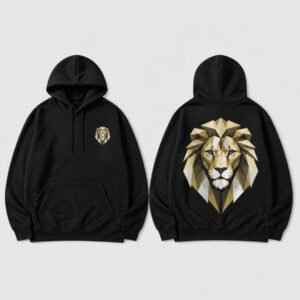 Lion Face Hoodie printed hoodie, front and back