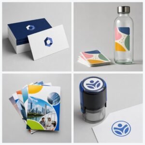 Mobile & Electronics Shop Pack: Business Cards, Rectangle Stickers, Flyers, Custom Rubber Stamp