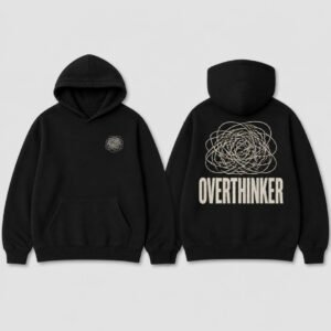 Overthinker Hoodie printed hoodie, front and back