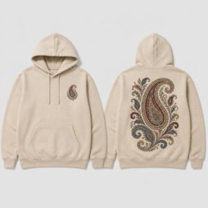 Paisley Pattern Hoodie printed hoodie, front and back