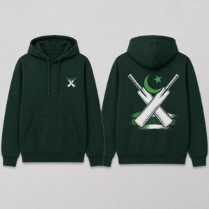 Pakistan Cricket Fan Hoodie printed hoodie, front and back