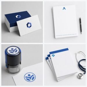 Freelancer & Startup Starter Pack: Business Cards, Letterheads (A4), Custom Rubber Stamp, Branded Notepads (A5)