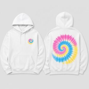 Tie-Dye Print Hoodie printed hoodie, front and back