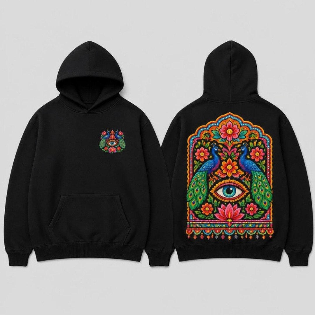 Truck Art Hoodie printed hoodie, front and back