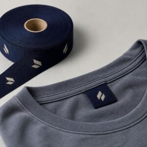 Woven fabric labels and a t-shirt neck label